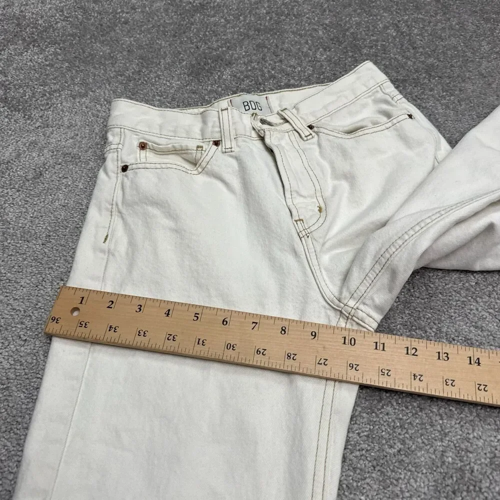 BDG Urban Outfitters Cowbuy Wide Leg Denim Jeans Womens 25 Off White High Rise
